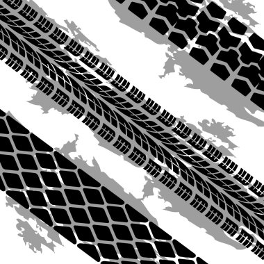 Abstract background tire prints, vector illustration clipart
