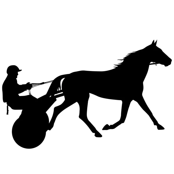 Silhouette vectorielle de cheval et jockey — Image vectorielle