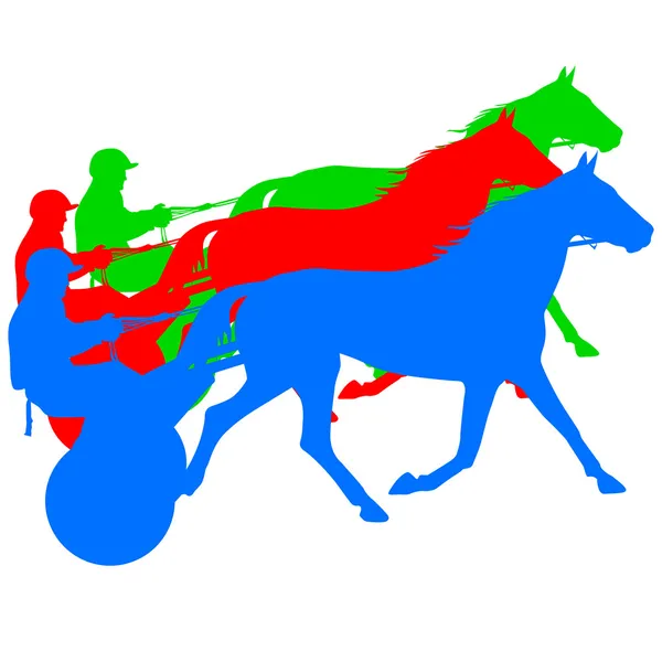 Vectorsilhouet van paard en jockey — Stockvector