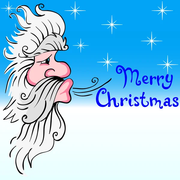 Santa Claus blowing wind — Stock Vector