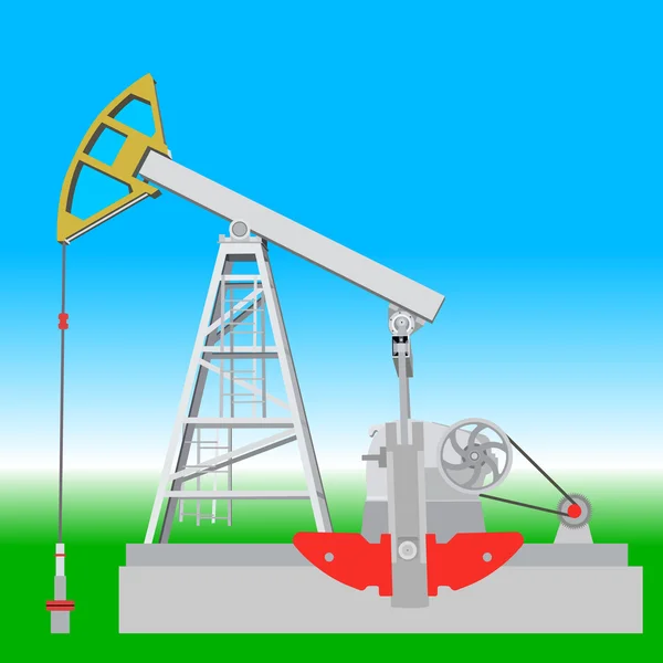 Jack de bomba de óleo. Equipamento da indústria petrolífera. Ilustração vetorial . — Vetor de Stock