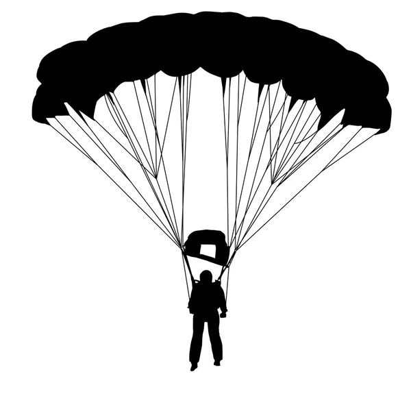Skydiver, силуети парашутні Векторні ілюстрації — стоковий вектор
