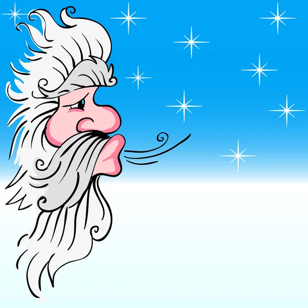 Santa claus waait wind — Stockvector