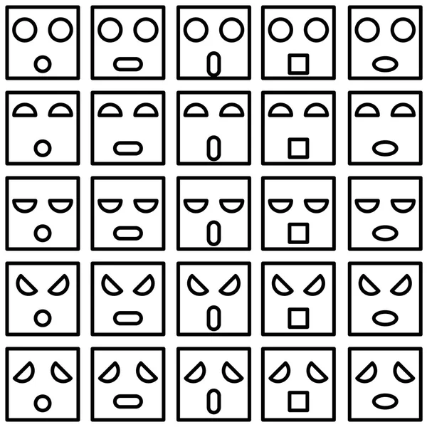 Iconos de caras emotivas sonrientes. Ilustración vectorial . — Archivo Imágenes Vectoriales