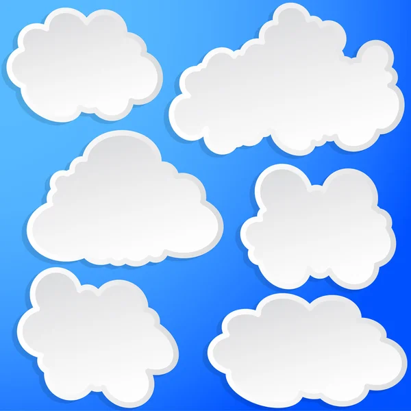 Conjunto de nuvens no céu. Ilustração vetorial —  Vetores de Stock