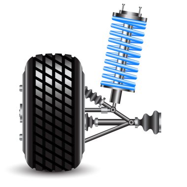 car suspension, frontal view. clipart