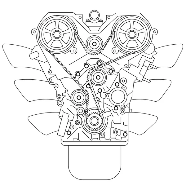 Motor de combustión interna — Archivo Imágenes Vectoriales