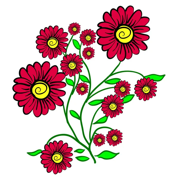 Fondo dibujado a mano con una flor — Vector de stock
