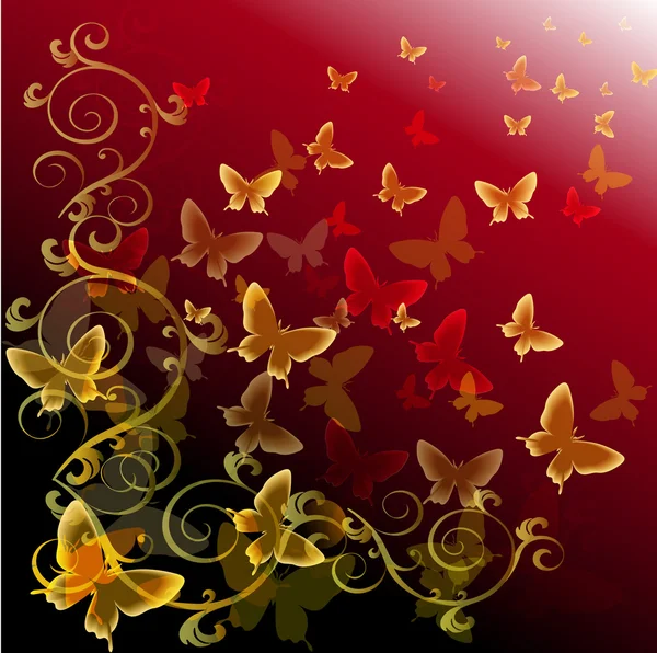 Fondo colorido abstracto con mariposas — Archivo Imágenes Vectoriales