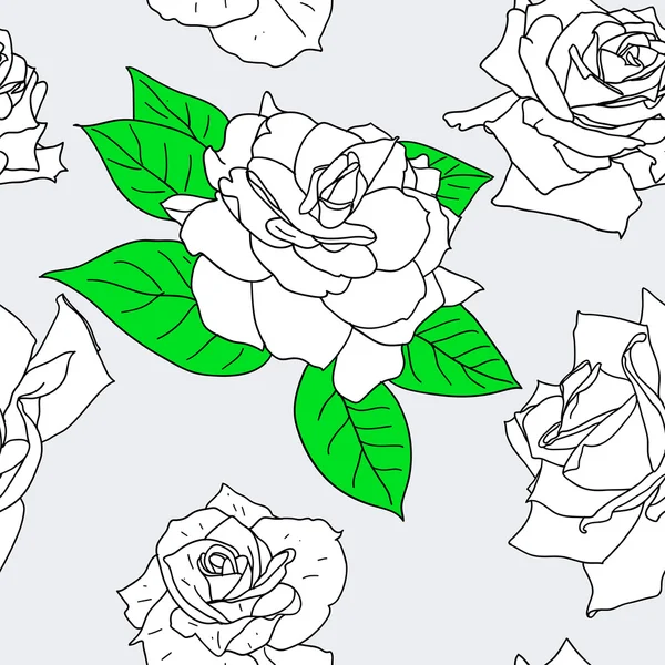 Fondo de pantalla sin costuras con hermosas flores — Vector de stock