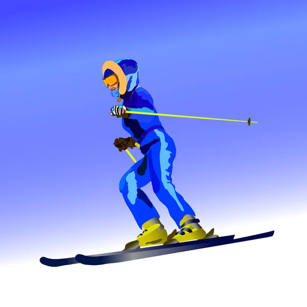 Skieur — Image vectorielle