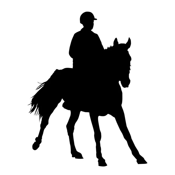 Jockey sur un cheval. Illustration vectorielle . — Image vectorielle