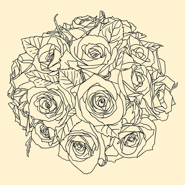 花のデザイン要素と手描きベクトルイラスト — ストックベクタ