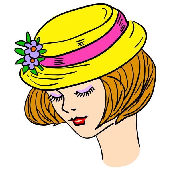 Modelo de moda dibujada a mano. Ilustración vectorial. Cara de mujer — Archivo Imágenes Vectoriales