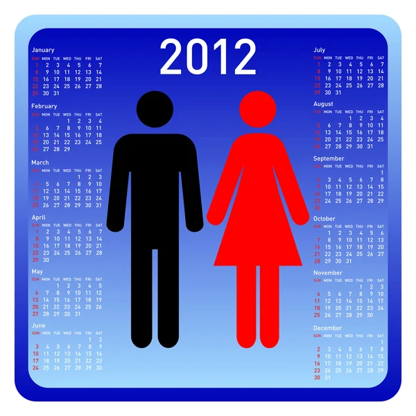 Žena a muž v kalendáři — Stockový vektor