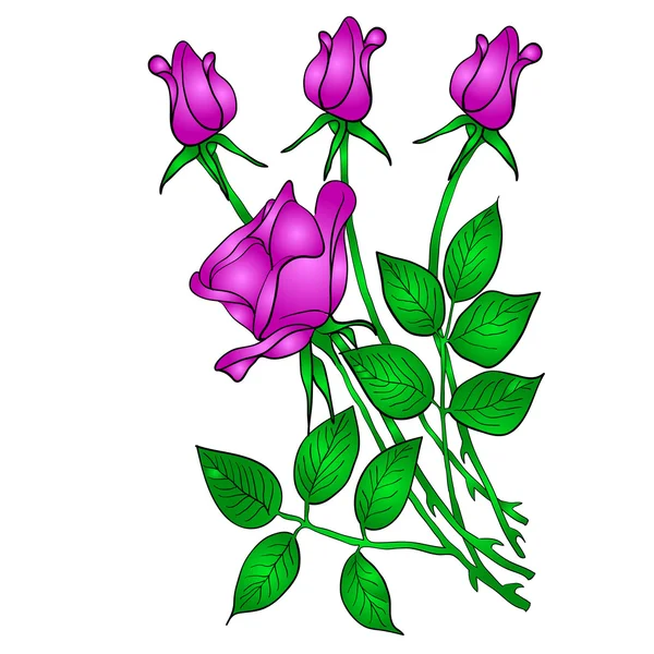 Tattoo rose flower — Stock Vector