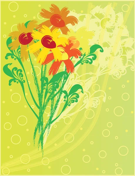 Eps10 fantasía flores dibujadas a mano — Vector de stock