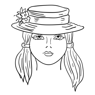El yapımı manken. Vektör çizimi. Kadın yüzü.