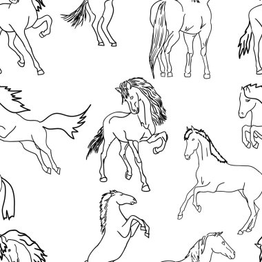 Dikişsiz duvar kağıdı atlar