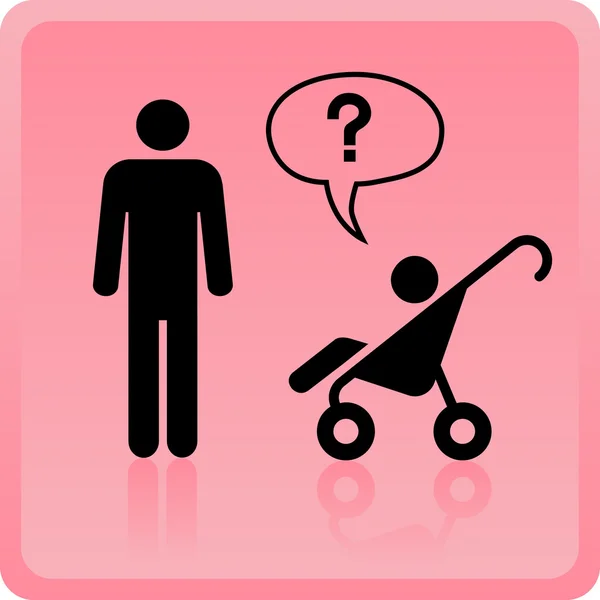 Icône Vector Man avec enfants — Image vectorielle