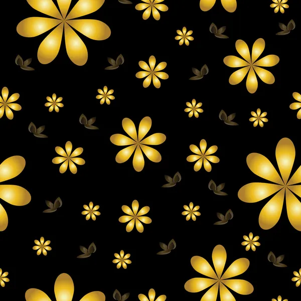 Bloemen wallpaper met set van verschillende bloemen. — Stockvector