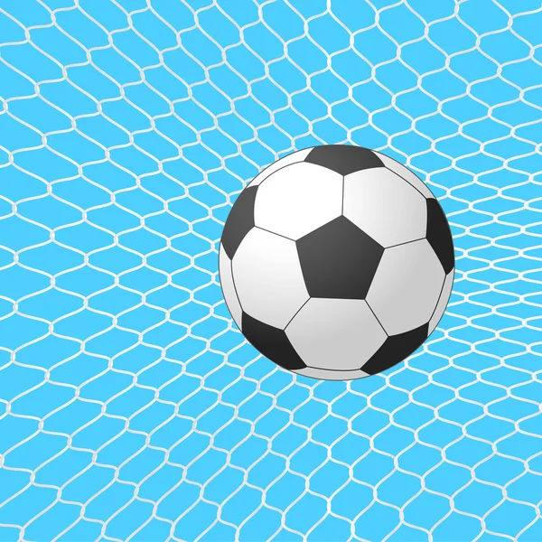 Voetbal in doel. vector. — Stockvector