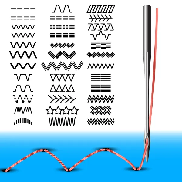 ミシン針セット. — ストックベクタ