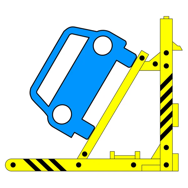 Dispositivo para levantar un coche de reparación. Ilustración vectorial . — Vector de stock