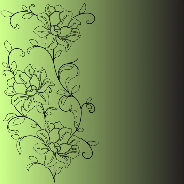 Fondo dibujado a mano con una flor de fantasía — Vector de stock
