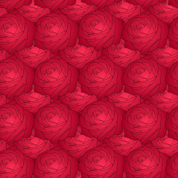 Fond sans couture avec des roses de fleurs . — Image vectorielle