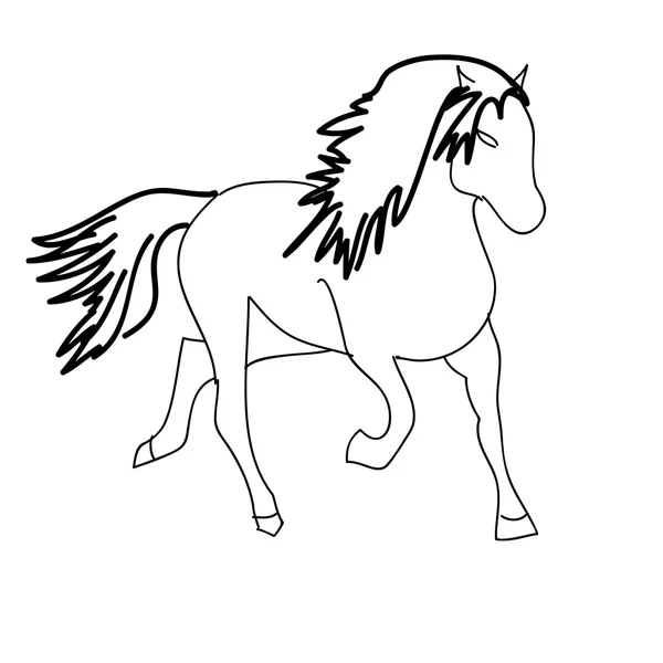 Caballo negro — Vector de stock