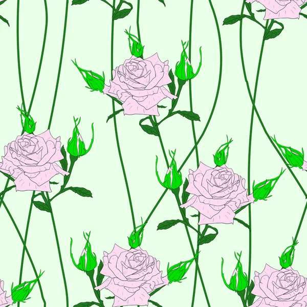 Безшовний фон з квітковими трояндами . — стоковий вектор