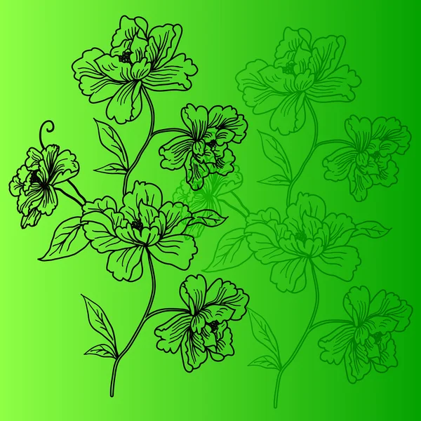 Eps10 hand drawn background with a fantasy flower — Stock Vector
