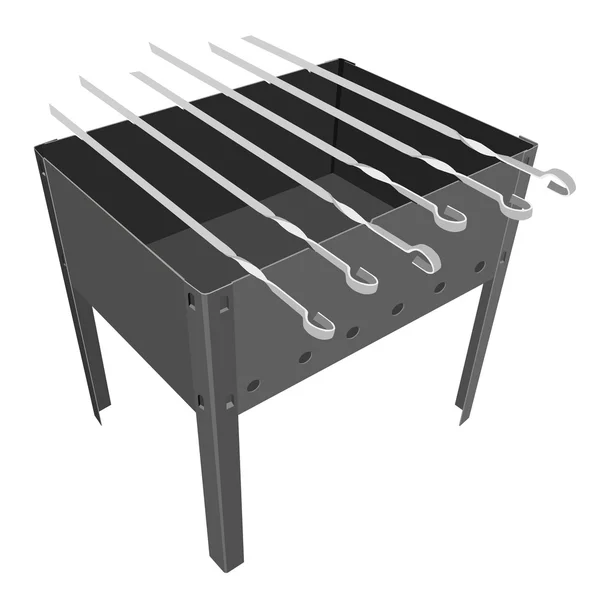Barbecue grill sur fond blanc . — Image vectorielle