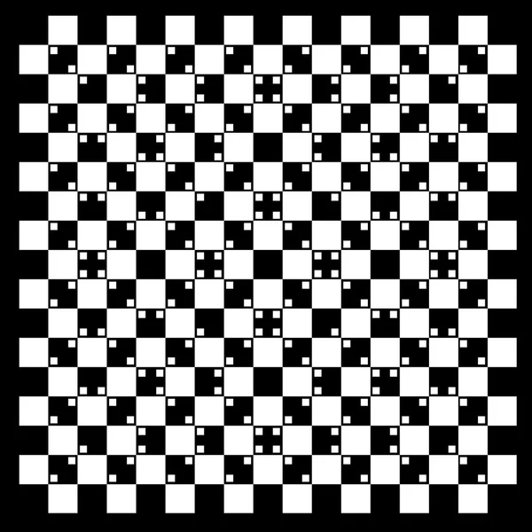 Tilavuuden illuusio mustavalkoisina neliöinä — vektorikuva