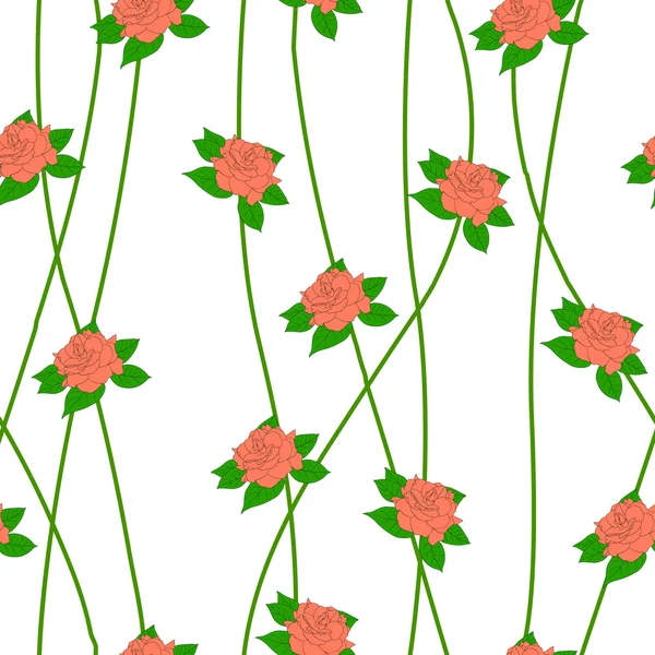 Fondo sin costuras con rosas de flores . — Vector de stock