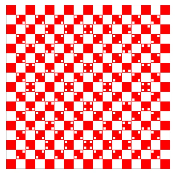Iluze objemu v červené a bílé čtverce — Stockový vektor