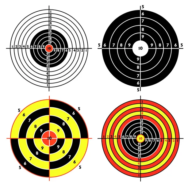 Fissare obiettivi per il tiro con la pistola pratico — Vettoriale Stock