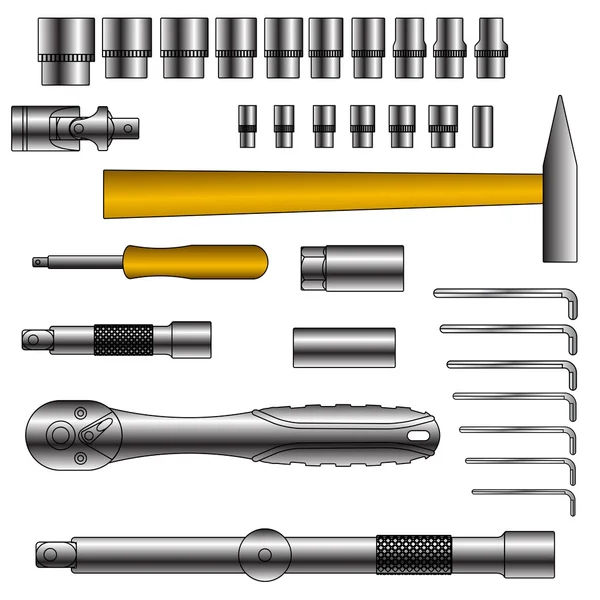 Vector set of different tools — Stock Vector