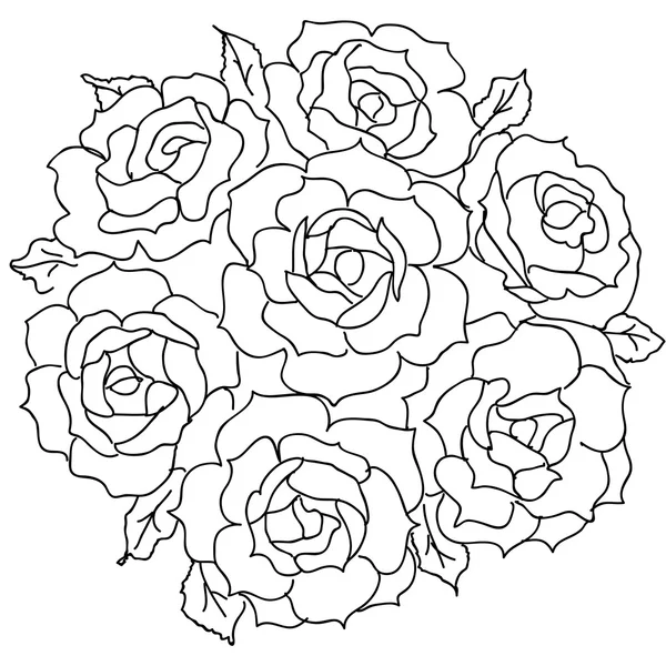 Large bouquet of roses. vector — Stock Vector