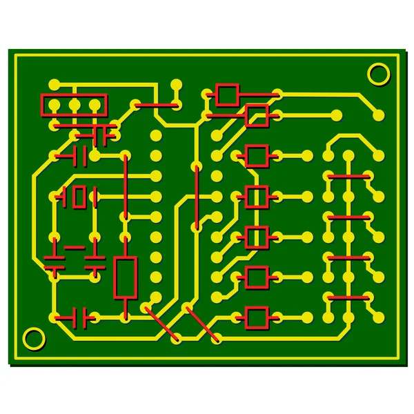 Carte de circuit imprimé abstrait vectoriel — Image vectorielle