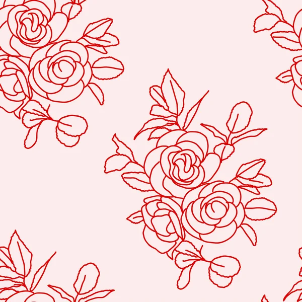 Sömlös bakgrund med rosor. — Stock vektor
