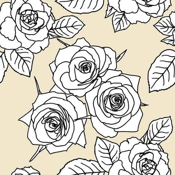 Sömlös tapet med ros blommor — Stock vektor