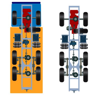 truck suspension, top view. clipart