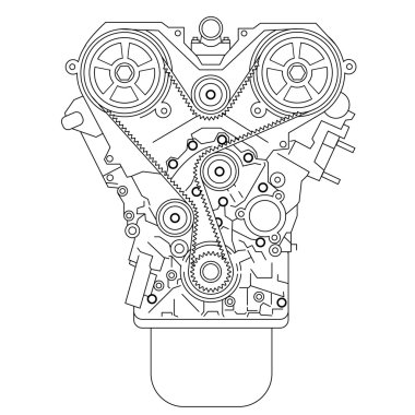 Internal combustion engine clipart