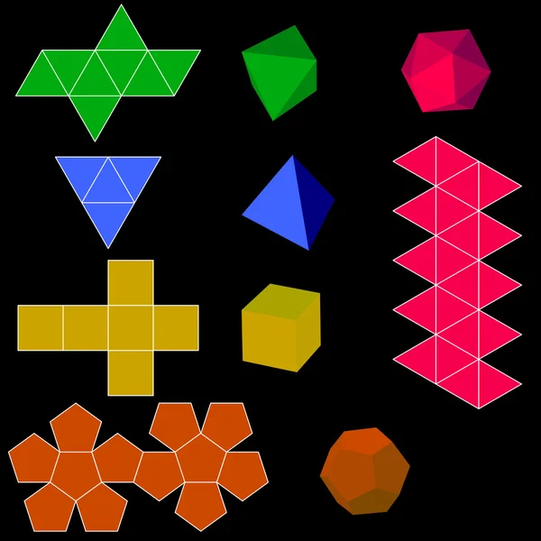 Farbenfrohe 3D-Vektor geometrische Formen — Stockvektor