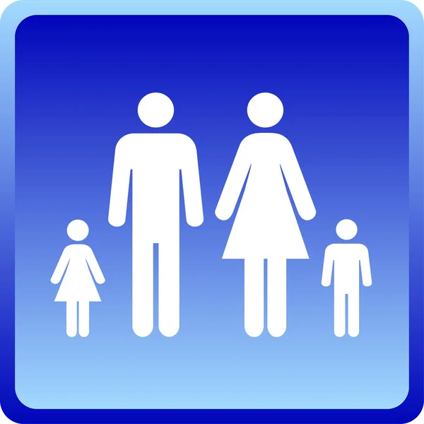 Vector Man & vrouw pictogram met kinderen — Stockvector