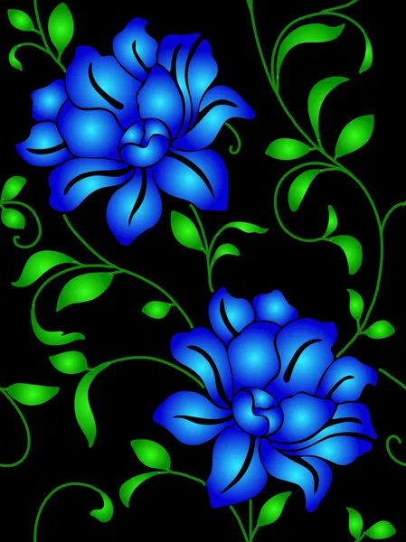 Fondos de pantalla sin costuras una costura con flores y hojas — Vector de stock