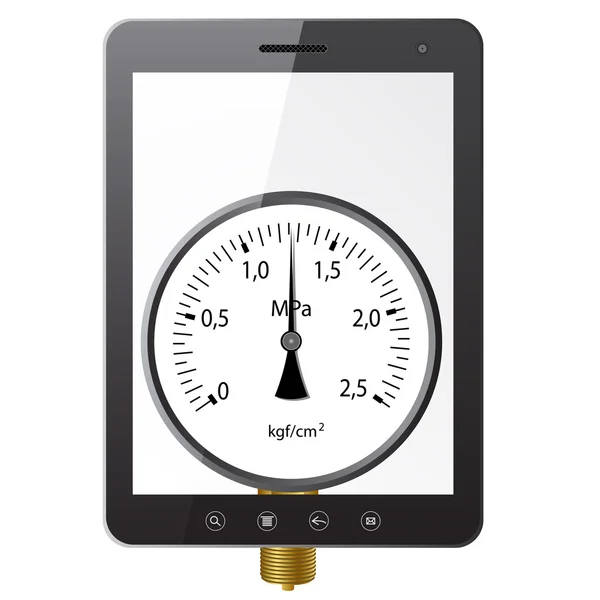 Tablet pc-computer met manometer scherm — Stockvector