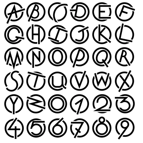 Dekoratif alfabe vektörü seti — Stok Vektör